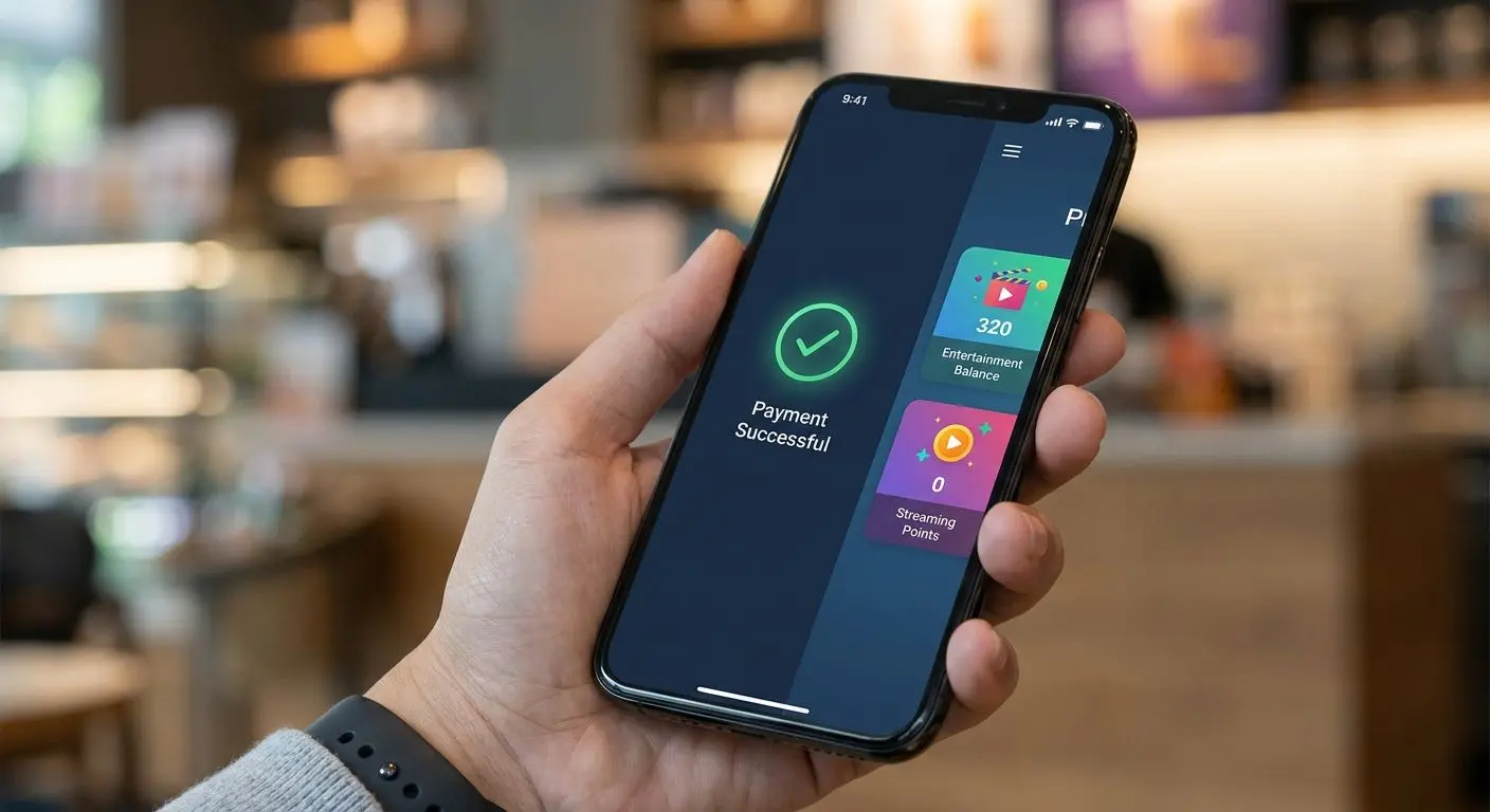 Mobile wallet withdrawal on smartphone with account balance screen