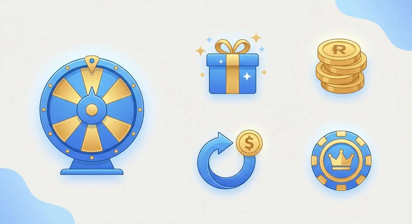 Illustration of different bonus and reward types