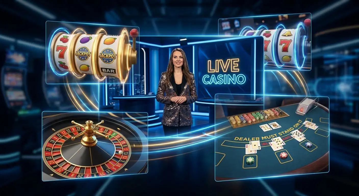 PlayOJO Casino Games Variety Slots roulette blackjack and live games collage