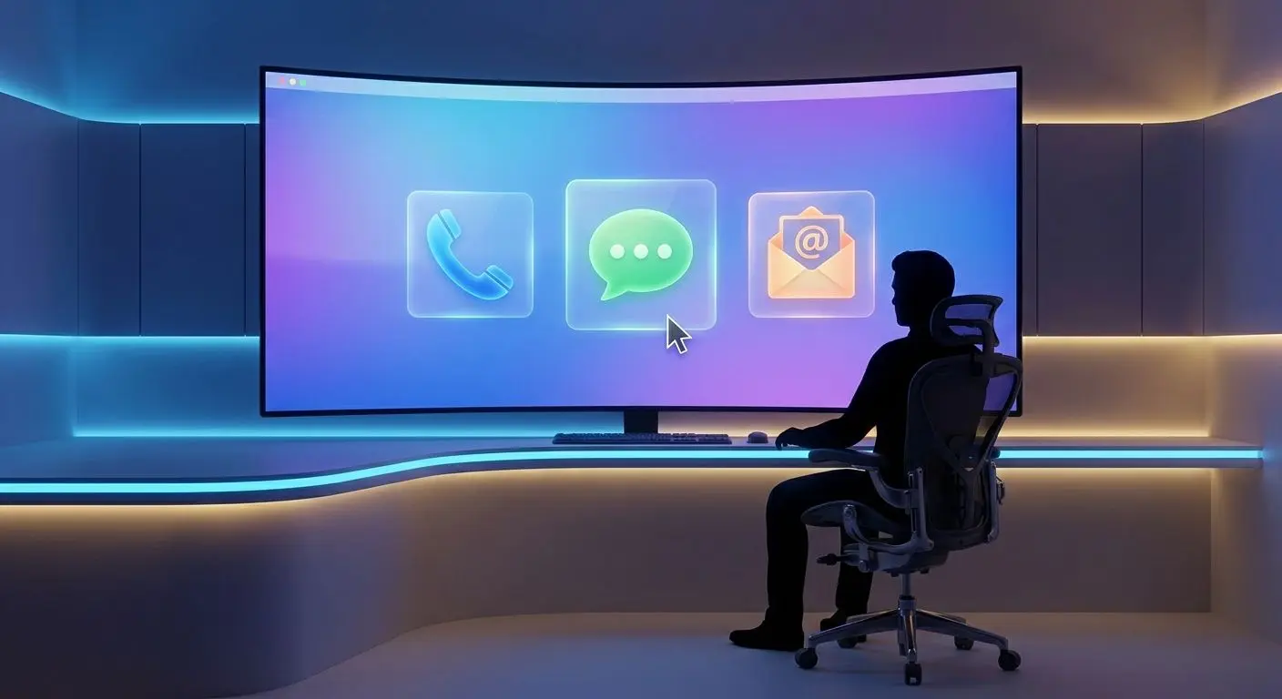 User selecting between phone, chat, and email support