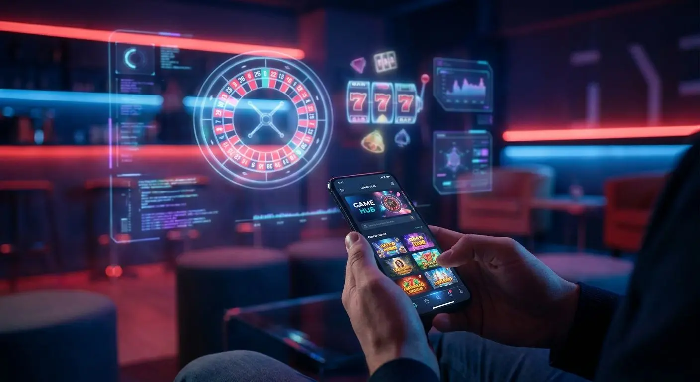 Mobile online gaming experience with slots and live-style visuals