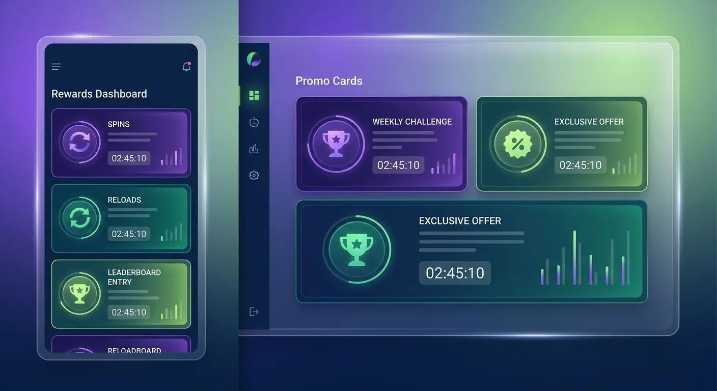 Illustration of a promotions screen showing different kicker offer formats