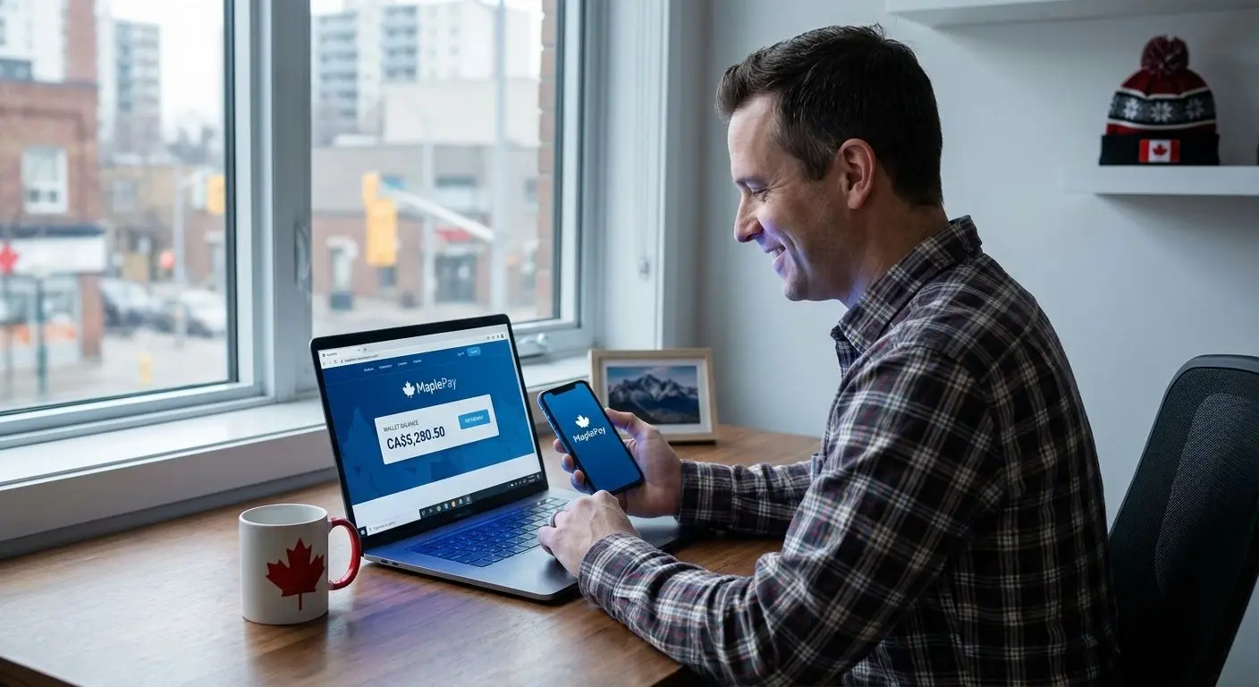 Canadian player using PayPal on PlayOJO from laptop and smartphone