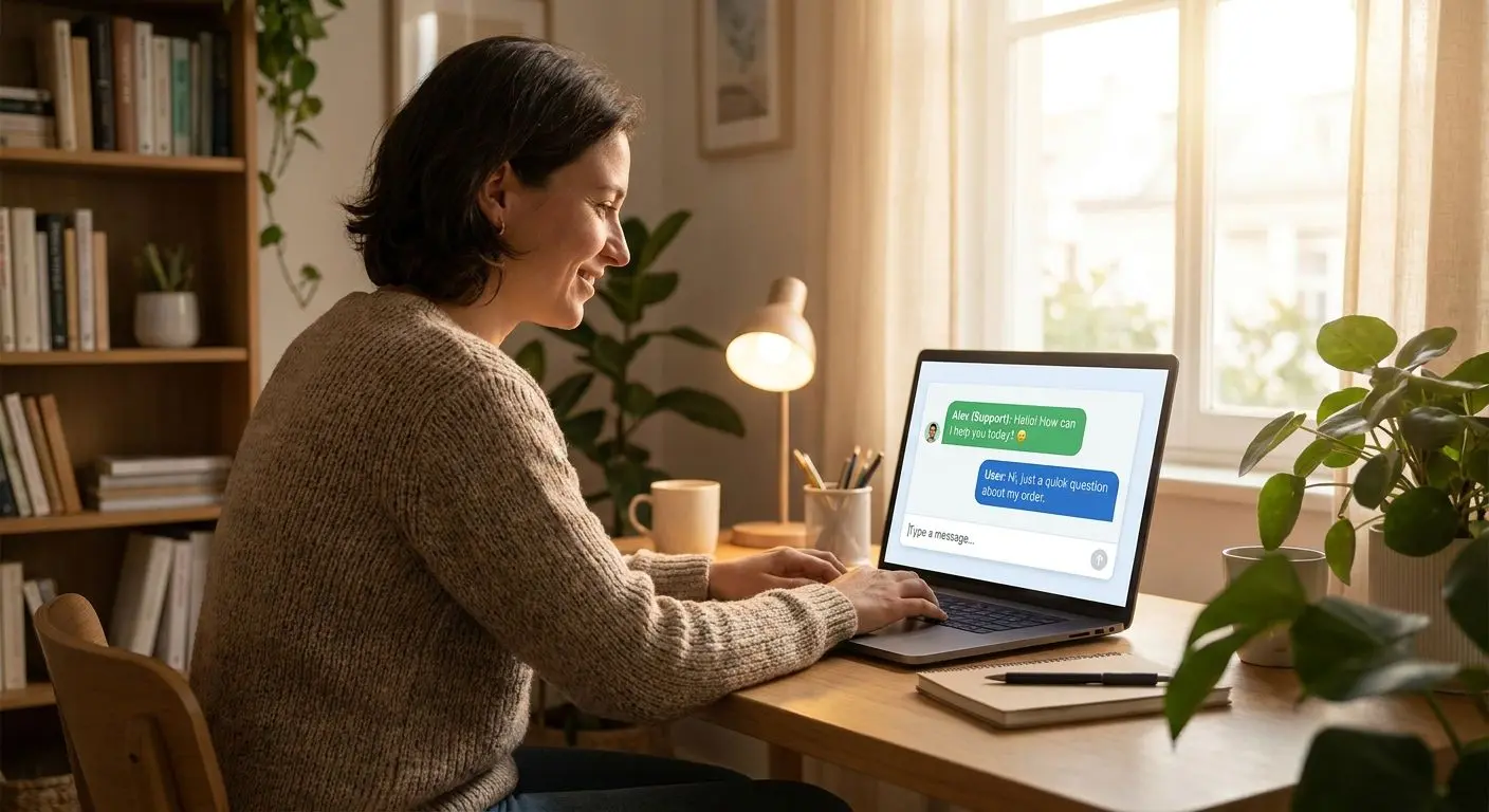 Online support chat for withdrawal help User chatting with online support about a payment issue