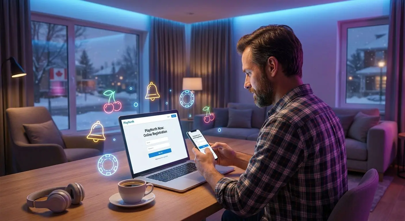 PlayOJO registration screen on laptop and smartphone for Canadian players