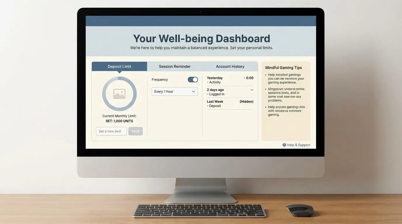 Account dashboard illustration for setting limits and reminders