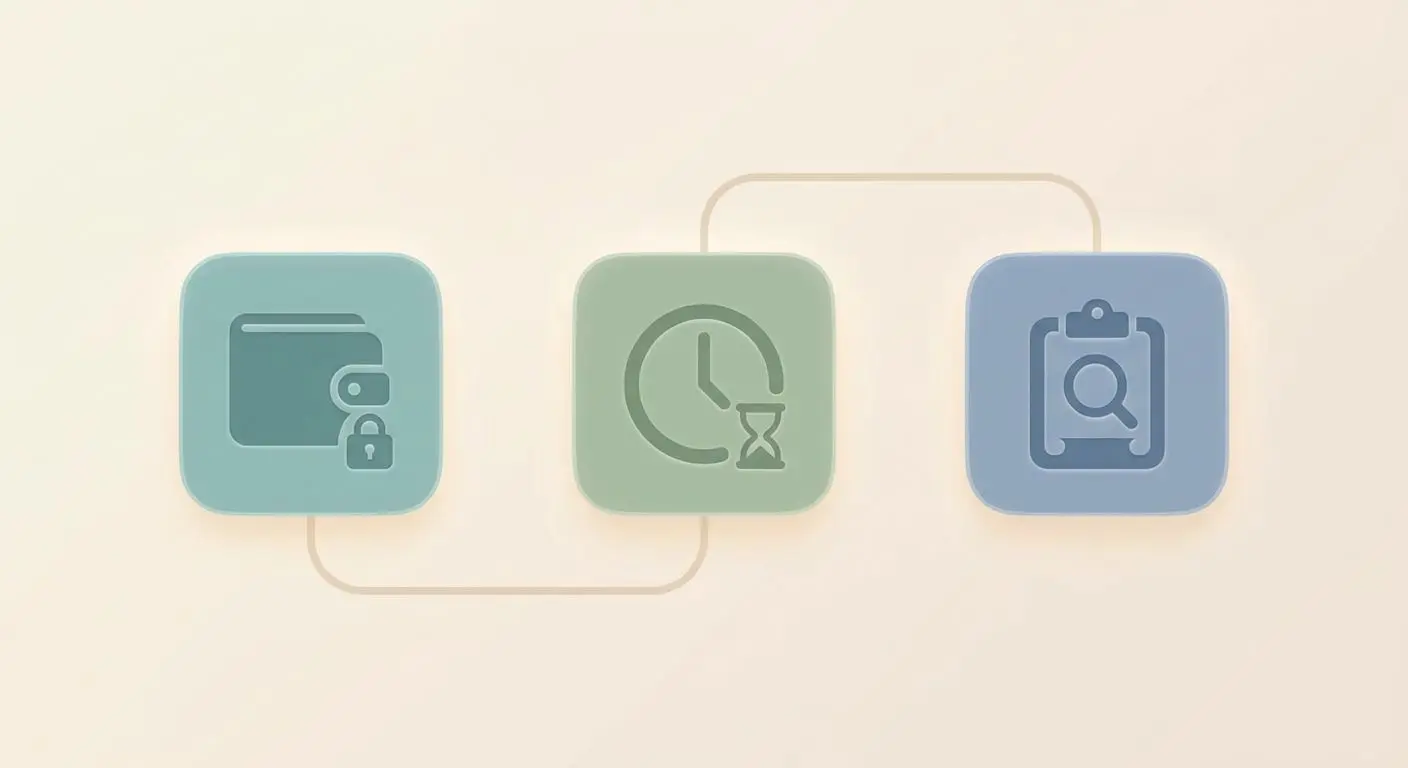 Icons for deposit limits, time reminders and play history