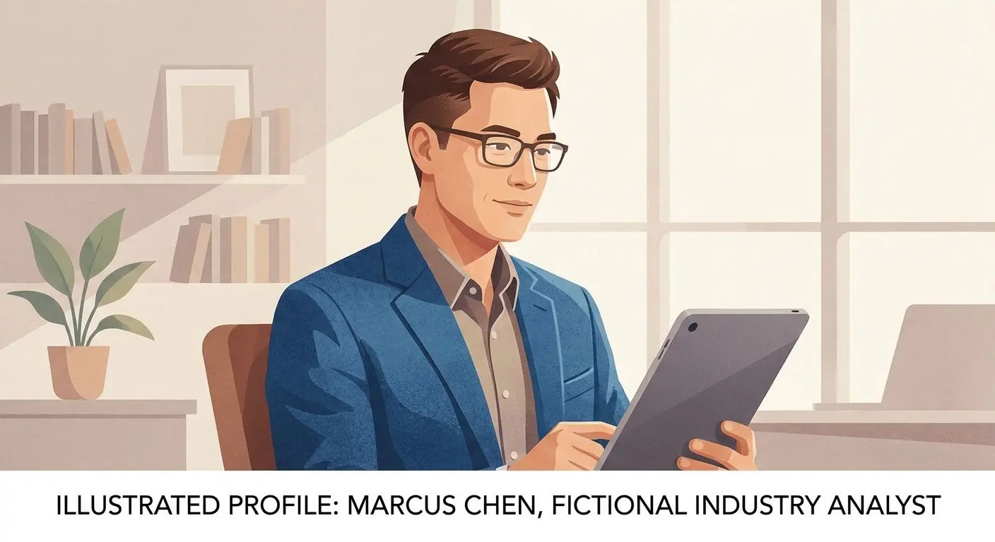 Illustrated analyst profile visual for article author section