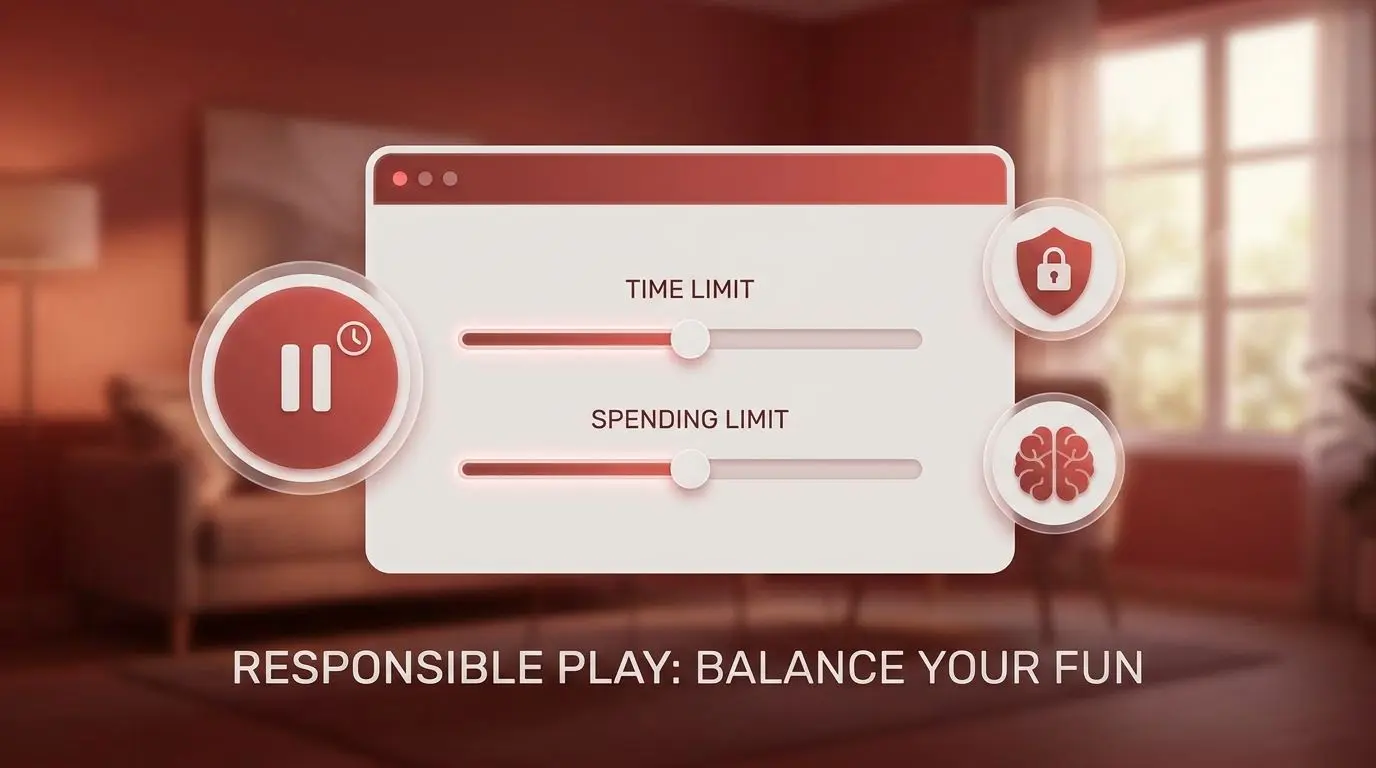 Responsible play illustration with account limits and control tools